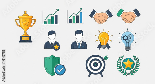 Collection of Business and Success Icons.