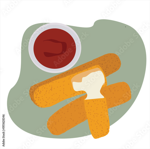 Crispy Mozzarella Sticks with Marinara Sauce
