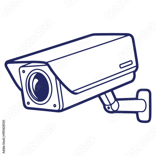 Security camera surveillance system with a minimalist outline for safety and crime prevention ensuring public and private security