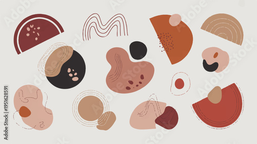An illustration depicts various abstract shapes in a modern minimalist style on a neutral background