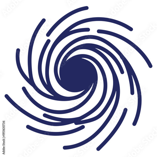 Stylized Hurricane Vortex Design with Concentric Circular Swirls and a Central Eye Depicting Natural Disaster Weather Phenomenon