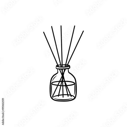Reed Diffuser Bottle with Scent Sticks Doodle for Home Fragrance