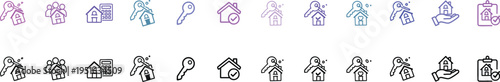 Real Estate and Housing Line Art Icon Set
