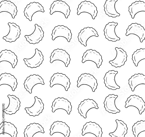 Crescent dumpling seamless pattern