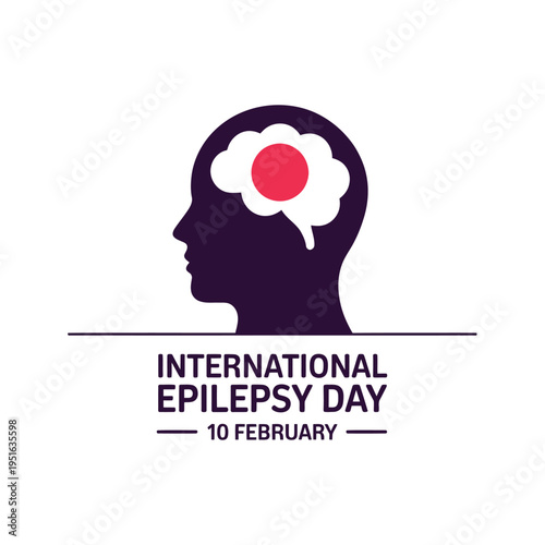 International epilepsy day awareness graphic featuring a brain silhouette