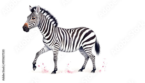 zebra isolated on white background