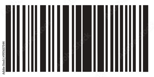  Blank standard barcode vector illustration. Black and white UPC product code for retail packaging and label design.