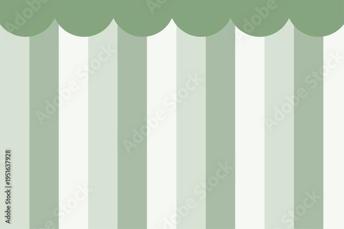 セージグリーンのスカラップ付き縦ストライプが並ぶナチュラルな背景素材