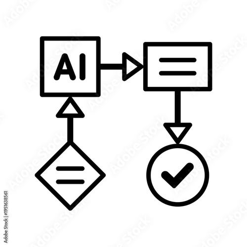 AIテクノロジー ビジネス＆生活アイコンシリーズ – AIワークフロー