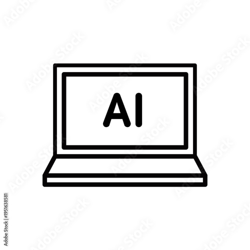 AIテクノロジー ビジネス＆生活アイコンシリーズ – AIパソコン