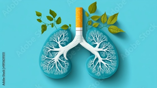 Illustration of smoking endangering lung health