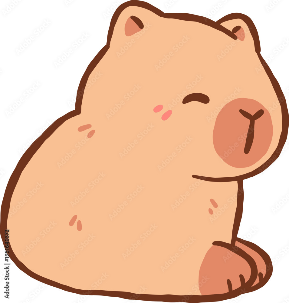 Naklejka premium Cute Capybara