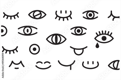 Vision eye icon pack for medical health ophthalmology and user interface design