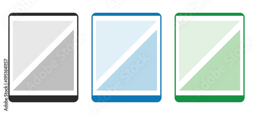Digital tablet screen icons, mobile device frame set, modern touch screen electronics