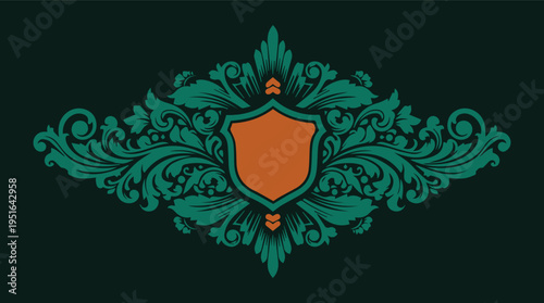 Premium heraldic crest  with elegant shields, crowns, lions, and ornamental flourishes, crafted for luxury branding, wine labels, wedding logos, certificates, badges, and high-end business.