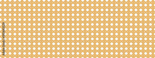 Seamless natural rattan weave pattern with geometric lattice design. Traditional wicker texture in warm  tones on white background