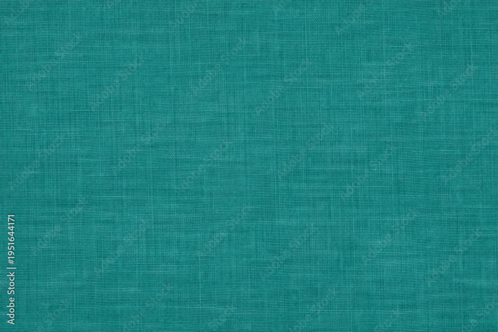 Fototapeta premium Teal Fabric Texture Background with Woven Pattern