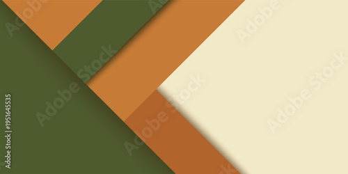 Modern papercut abstract background with gradient green and brown square pattern combination soft color on background. Eps10 vector