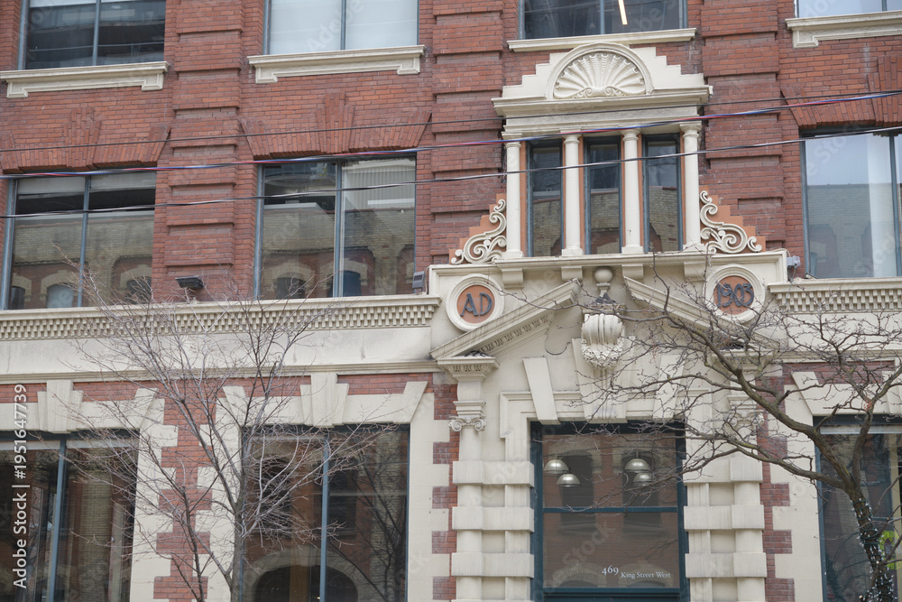 Fototapeta premium exterior building facade of historic Dominion Paper Box Company Building at 469 King St W, Toronto (King West Heritage Conservation District)