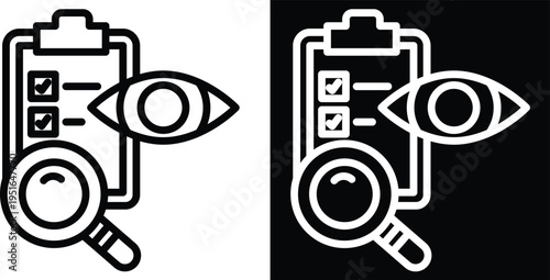 inspection Two-tone version in black and white background