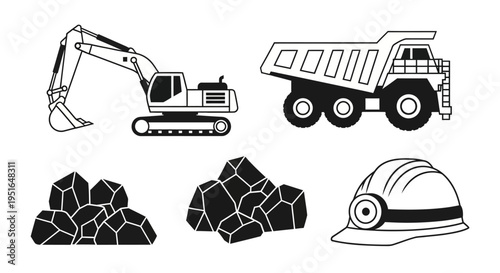 Mining Industry Equipment and Resources Collection.