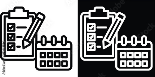 planning Two-tone version in black and white background