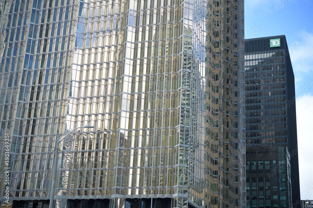 Fototapeta premium abstract, detailed view of Royal Bank Plaza, South Tower, main address at 200 Bay St, Toronto (TD Centre)