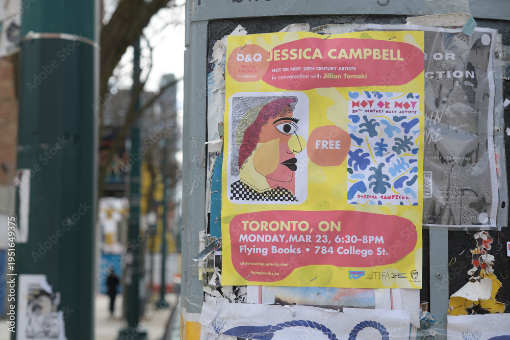 Fototapeta premium street poster in Toronto (Jessica Campbell at Flying Books)