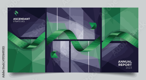 Ascendant Company Annual Report with Green Ribbon Design.