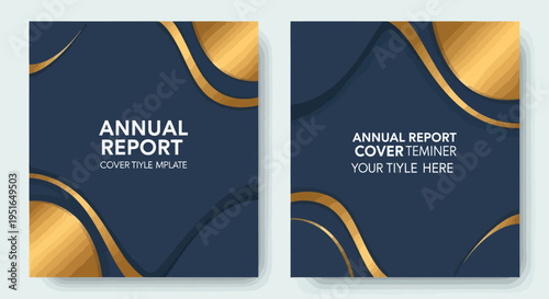 Elegant Annual Report Cover Design with Gold Accents.