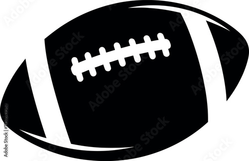 Black american football silhouette sport