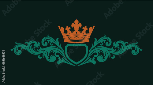 Premium heraldic crest  with elegant shields, crowns, lions, and ornamental flourishes, crafted for luxury branding, wine labels, wedding logos, certificates, badges, and high-end business.