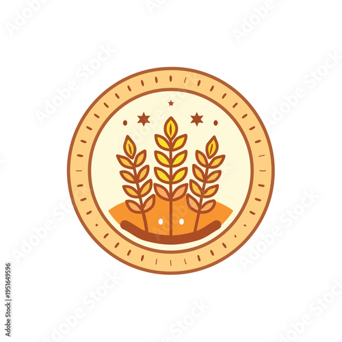 Wheat agriculture badge logo