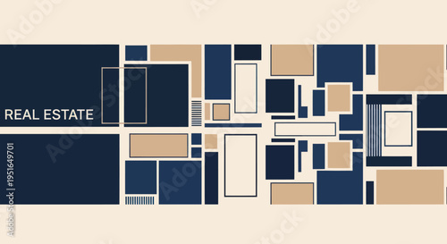 Modern Geometric Real Estate Abstract Design.