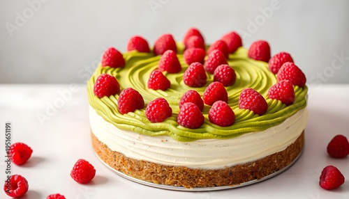 Delicious raspberry matcha cheesecake recipe kitchen food photography cozy setting
