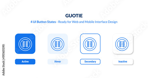 guotie UI button states set. Outline icon kit from food collection. Thin linear guotie, food, chinese editable vector. Line vector guotie sign for web and mobile interface