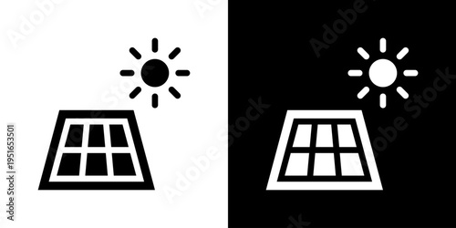Solar Energy Icon Set Vector Collection Isolated In Black And White