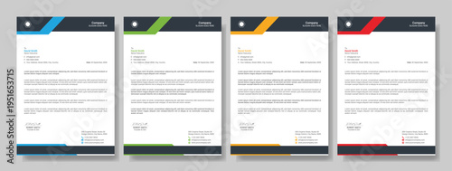 corporate modern letterhead design template. company business letterhead template design with color variation bundle