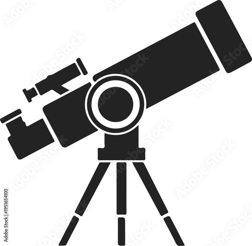 Telescope on a tripod stand for stargazing and astronomy