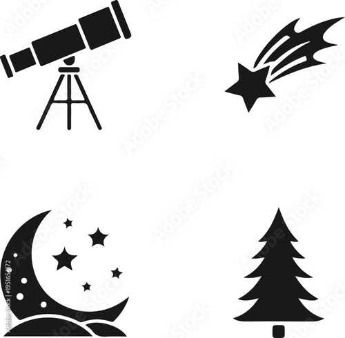 Astronomy and nature icons