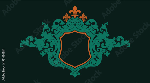 Premium heraldic crest  with elegant shields, crowns, lions, and ornamental flourishes, crafted for luxury branding, wine labels, wedding logos, certificates, badges, and high-end business.