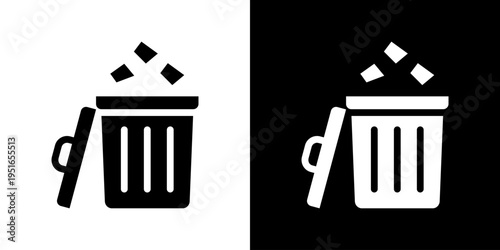 Disposal Icon Set Vector Collection Isolated In Black And White
