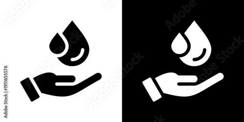 Water Control Icon Set Vector Collection Isolated In Black And White