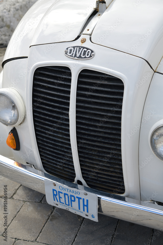 Fototapeta premium front of Redpath Sugar’s 1947 Divco, a restored 