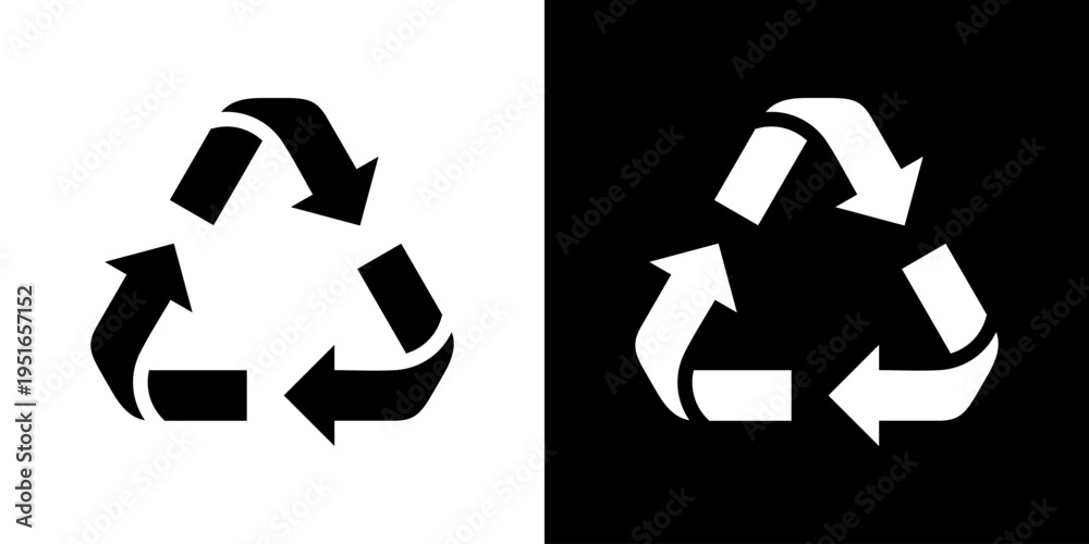 Obraz premium Recycle Icon Set Vector Collection Isolated In Black And White
