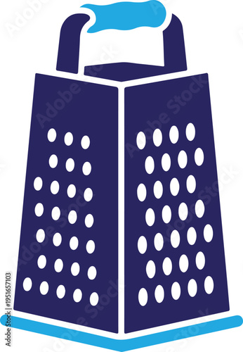 Silhouette of a blue grater isolated on transparent background