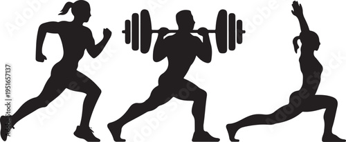 silhouette of a man lifting weights