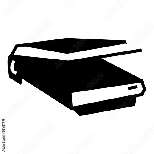 black and white scanner glyph icon illustration vector