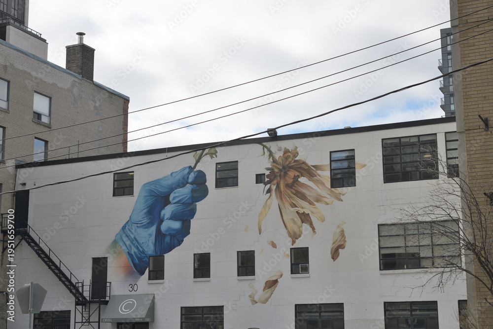Fototapeta premium painted facade of 30 Maud St, Toronto (location of CRUEL marketing agency and)