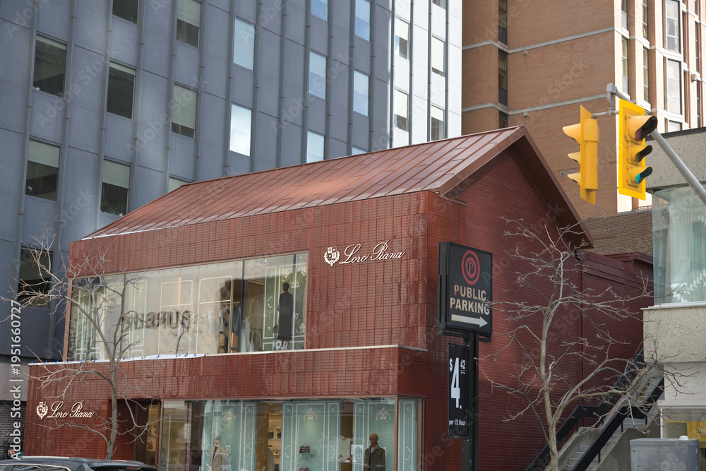 Obraz premium exterior of Loro Piana, luxury textile clothing shop, at 111 Bloor St W, Toronto